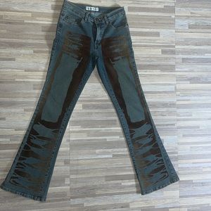 Alfredo Venini brown felt accent size 5 flare jeans